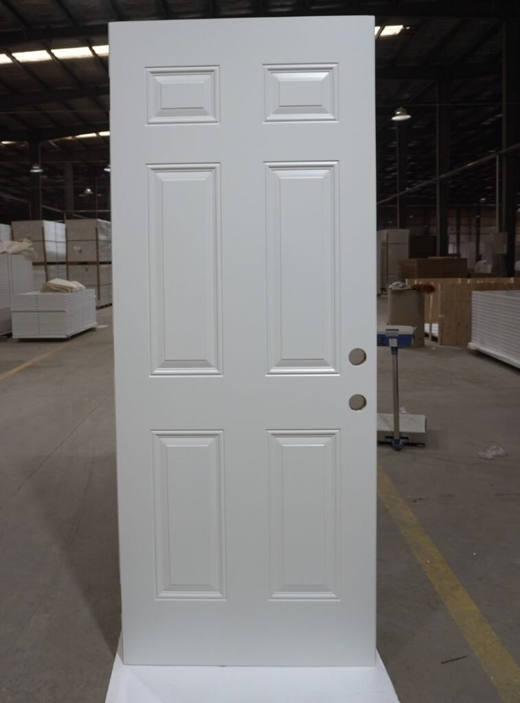 6 panel interior steel door