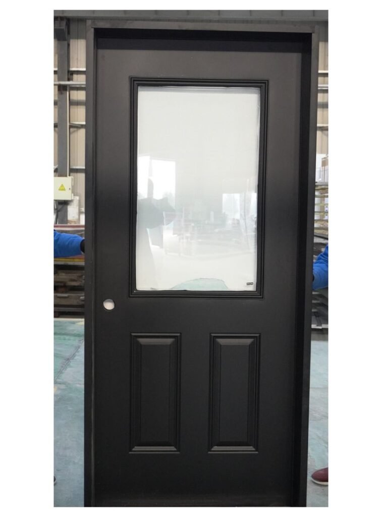 black interior steel doro with glass