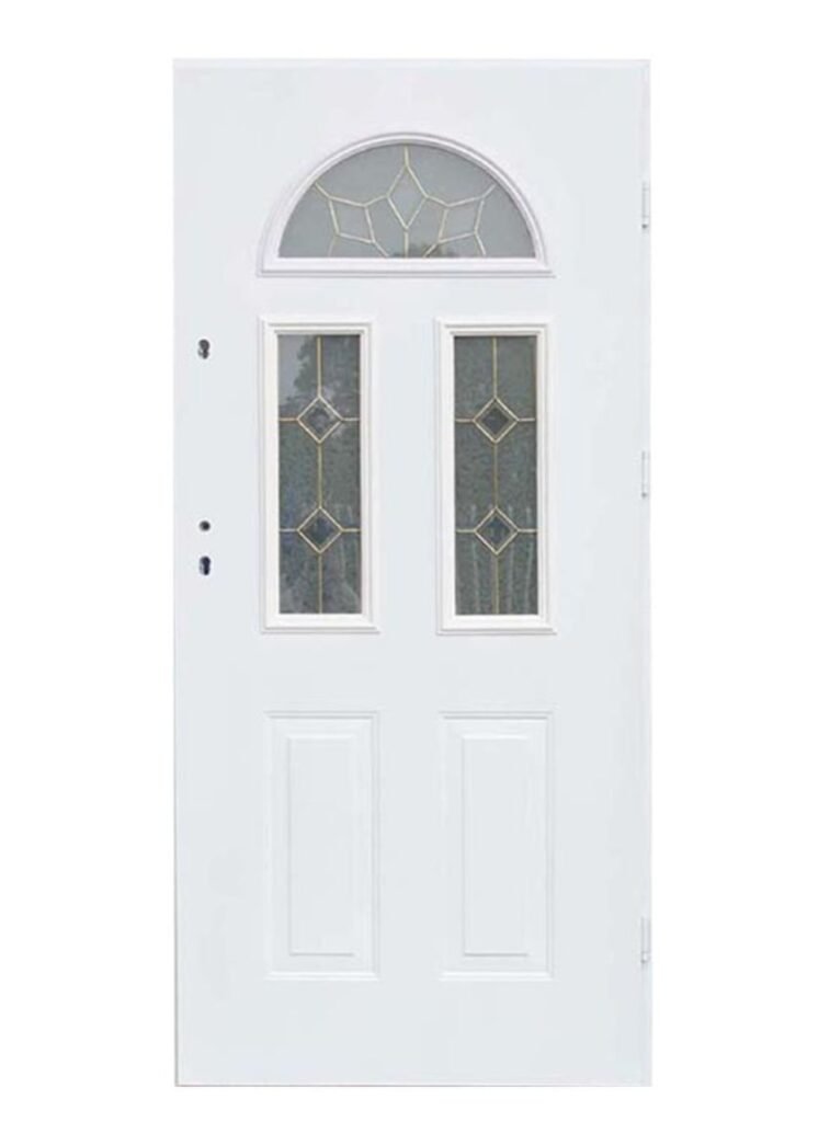 half moon glass steel door