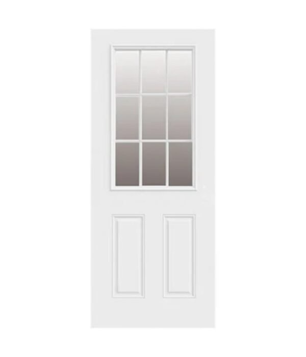 2 panel steel door with glass