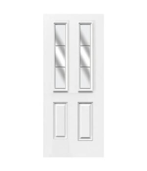 panel steel door with glass
