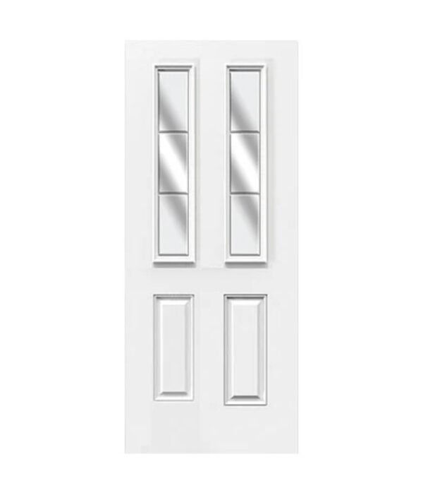 panel steel door with glass