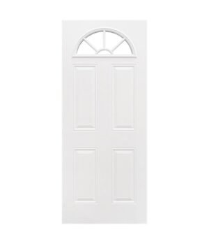 panel steel door with glass