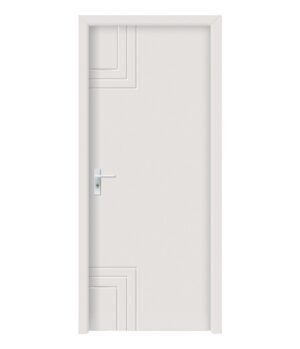 white flush solid wood door