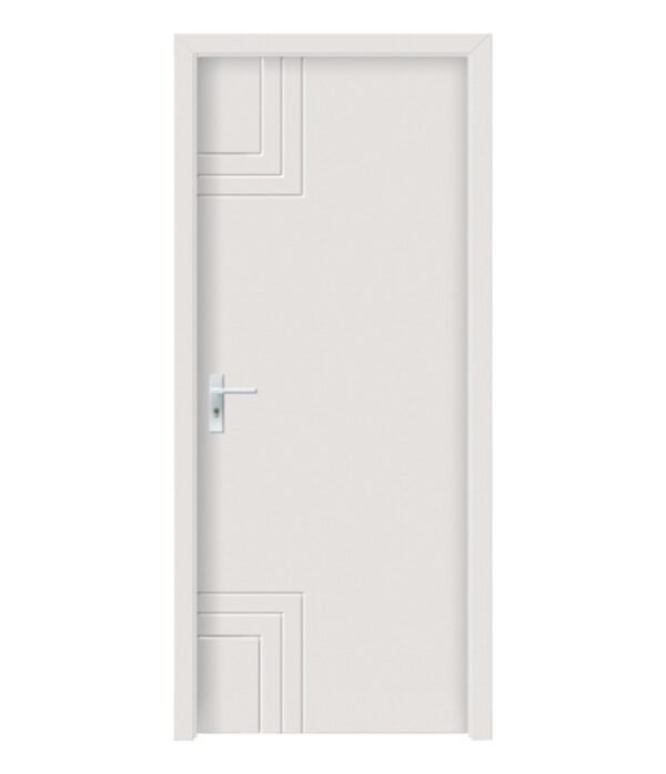 white flush solid wood door