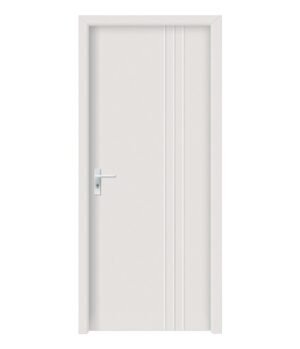 white flush solid wood door