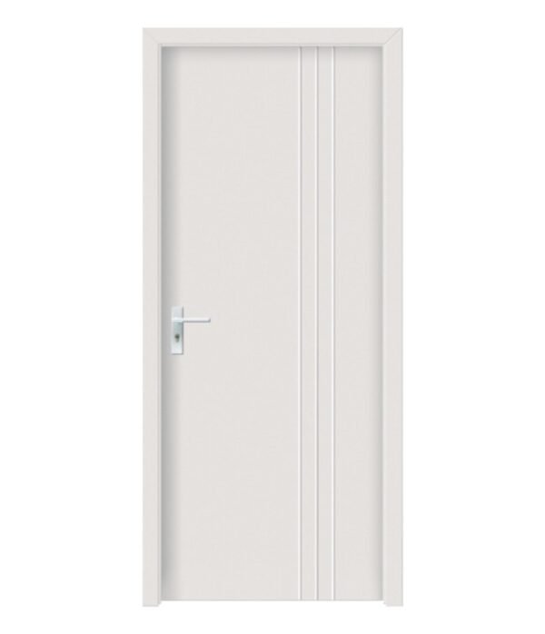 white flush solid wood door