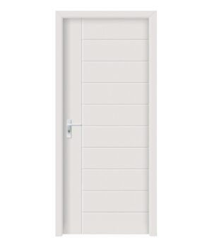 white flush solid wood door
