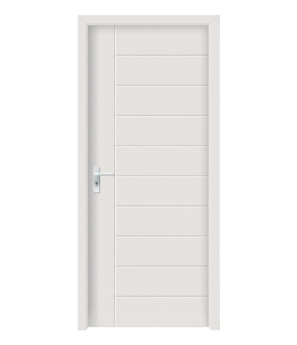 white flush solid wood door