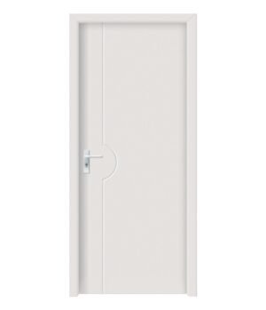 white flush solid wood door