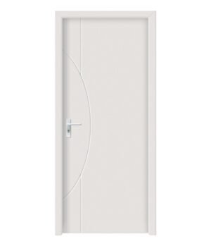 white flush solid wood door