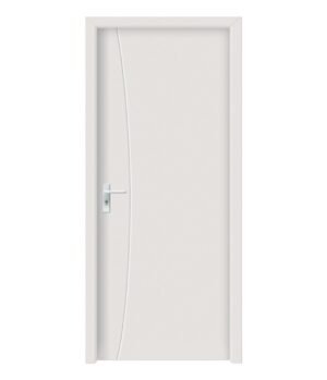 white flush solid wood door