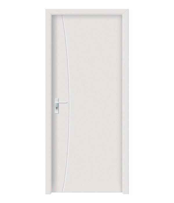 white flush solid wood door