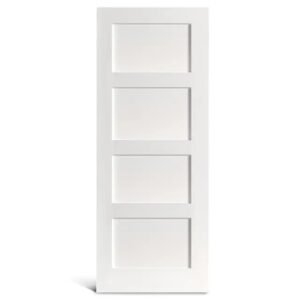 4 panel solid core white primed door